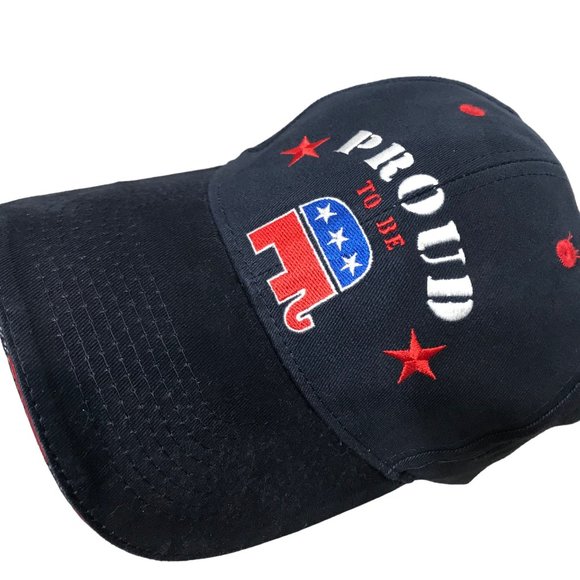 Political Party Republican Ball Cap‎ Hat snap back Red blue Made in the USA - Picture 2 of 9
